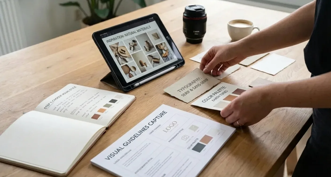 Step-by-step guide to brand kit essentials, defining imagery style and visual guidelines for a professional brand identity.