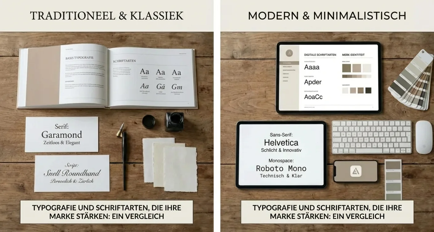 Vergleich Brand Kit Grundlagen: Typografie & Schriftarten für starke Markenidentität & professionelles Design.