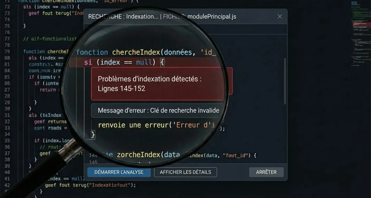 Loupe numérique pour le diagnostic des problèmes techniques et l'optimisation SEO.