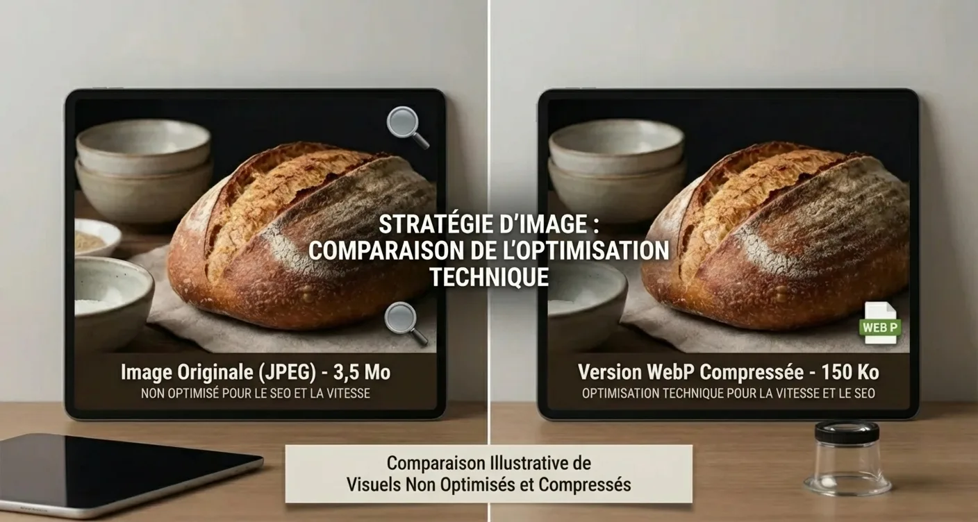 Comparaison visuelle de deux éléments affichés côte à côte