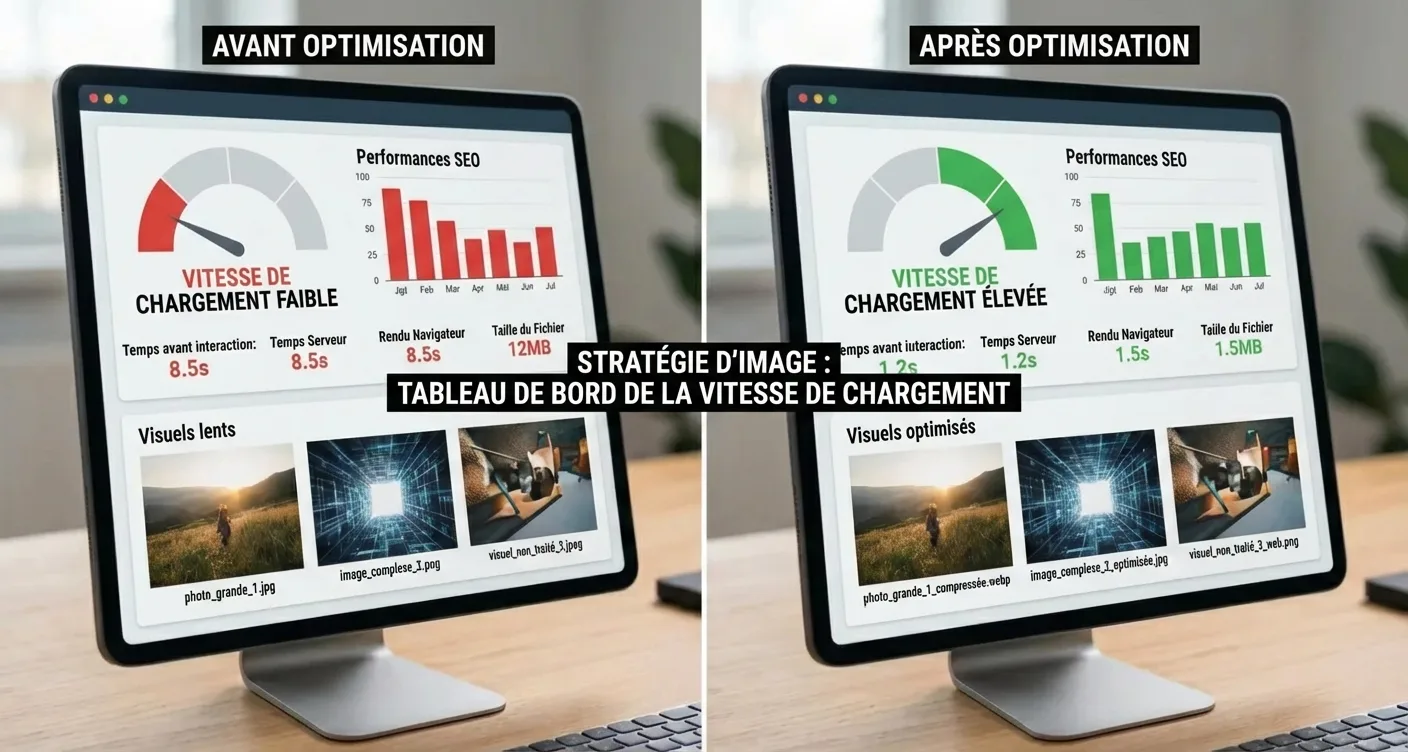 Comparaison visuelle de deux éléments affichés côte à côte