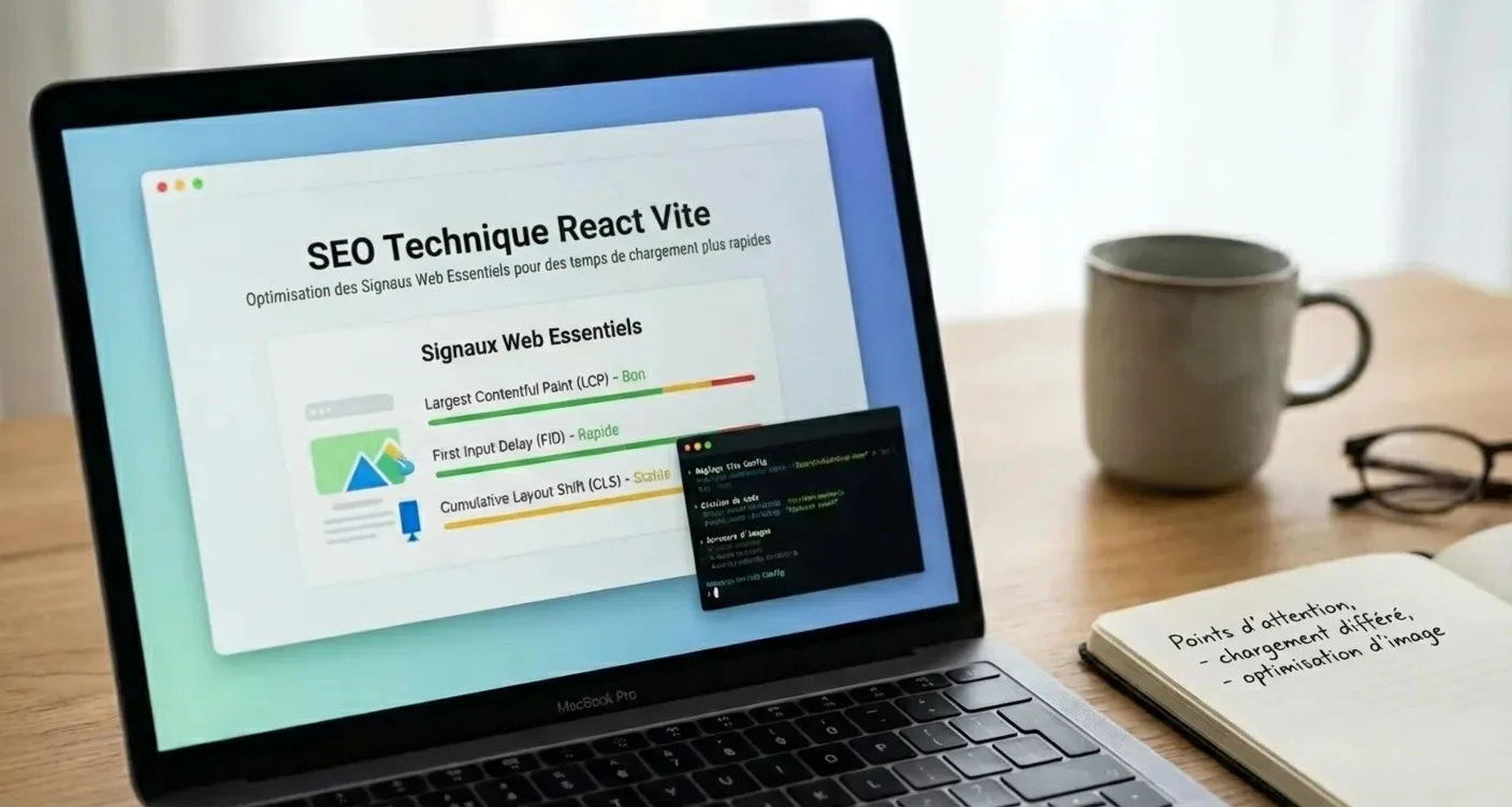 SEO technique React Vite : optimisation des performances et du référencement web.