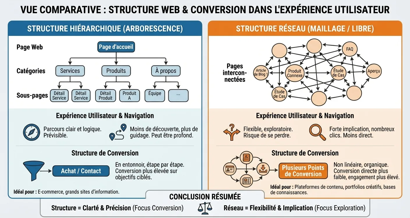Comparaison côte à côte des designs pour l'optimisation du taux de conversion de pages de destination.