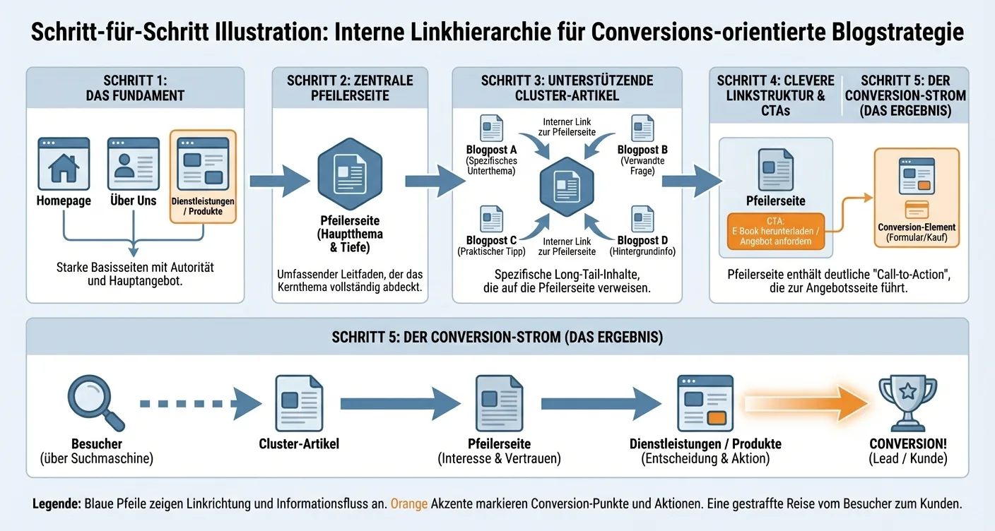 SEO-Strategie: Interne Linkstruktur Anleitung für erfolgreiches Blog Content Marketing und hohe Konversionsraten.