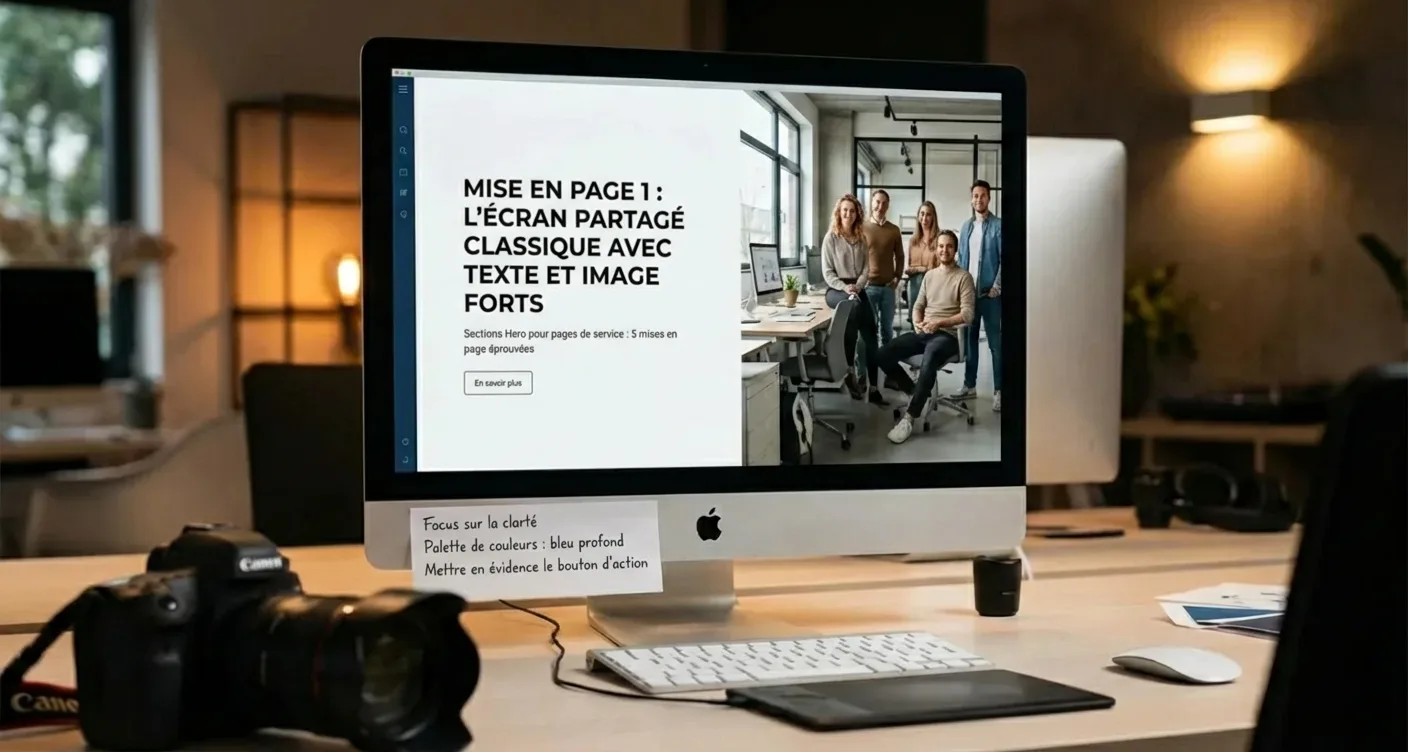 Visuel moderne et épuré pour illustrer le contenu d'un site web, optimisé pour l'expérience utilisateur.