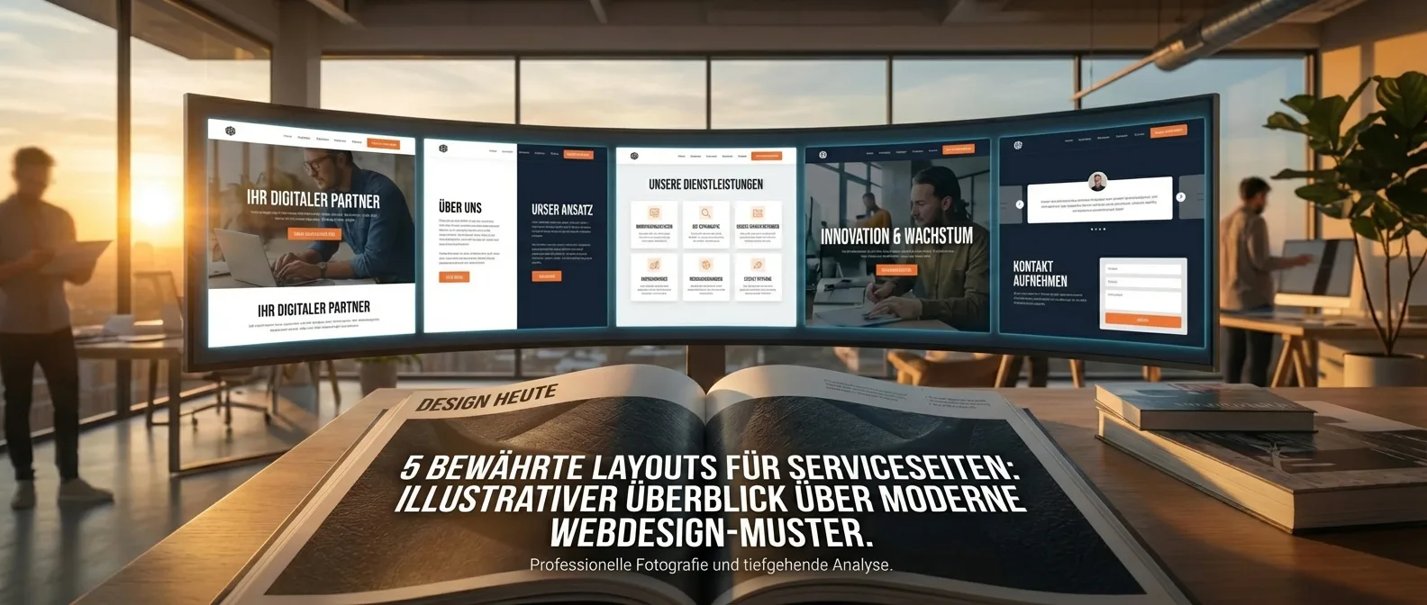 Hero-Sektionen für Dienstleistungsseiten: 5 bewährte Layouts