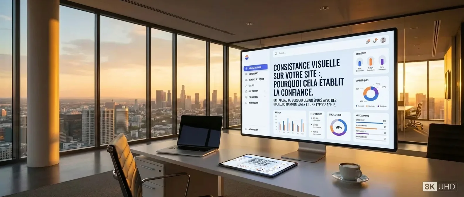 Branding et identité visuelle unifiés sur un site web pour inspirer confiance et améliorer l'UX.