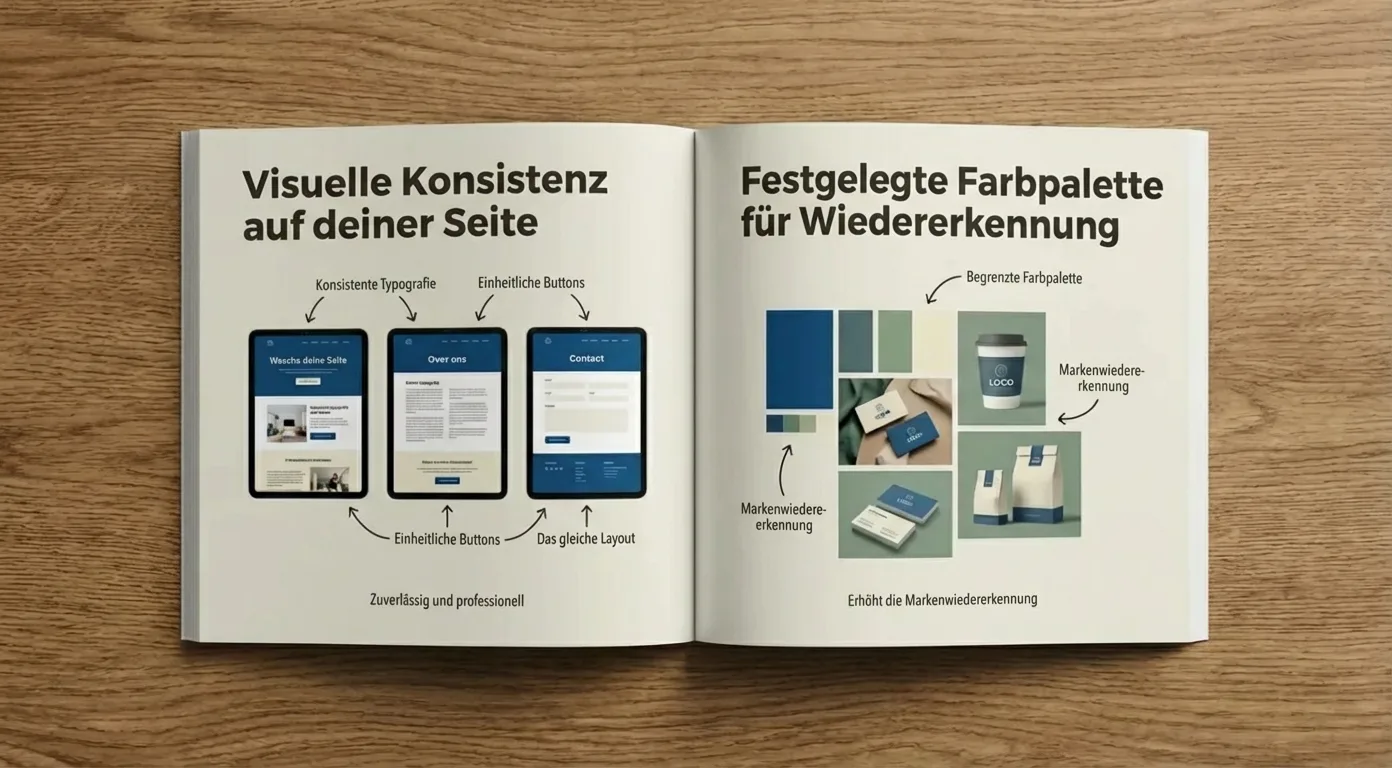 Vergleich: konsistentes Farbschema im Webdesign für starke Markenwiedererkennung & professionellen Webauftritt.