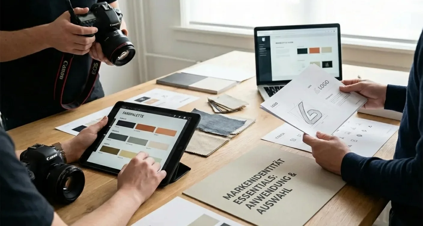 Brand Kit Grundlagen: Logo, Farben, Icons & Typografie für professionelles Corporate Design und konsistente Markenidentität.