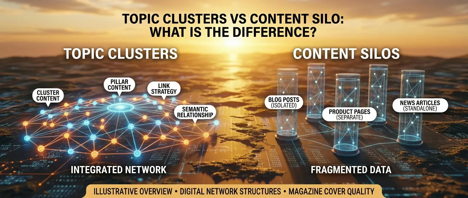 Comparing topic clusters vs content silos for SEO strategy