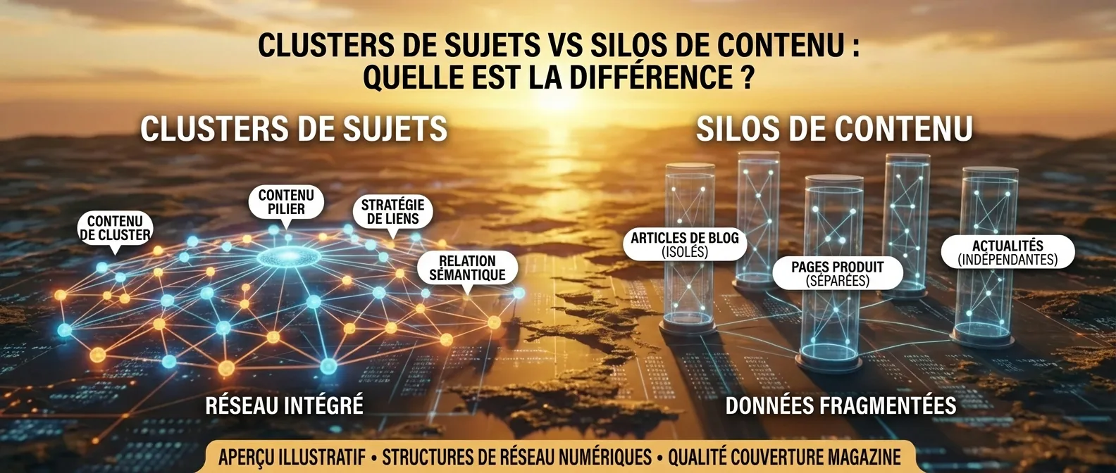 Clusters de sujets vs silos de contenu : Quelle est la différence ?