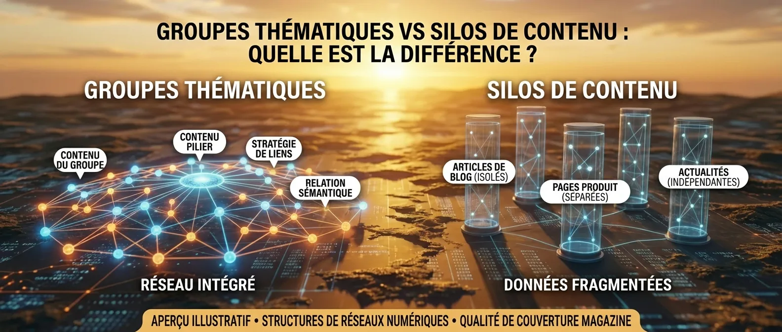 Clusters de sujets et silos de contenu : comprendre leurs différences pour le SEO