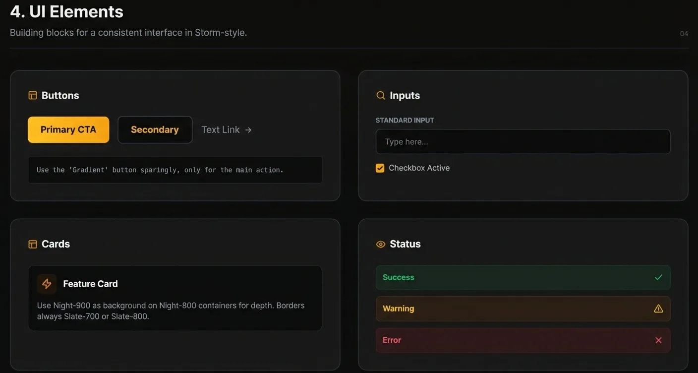 Branded UI elements and design system components for consistent user experience and strong brand identity.