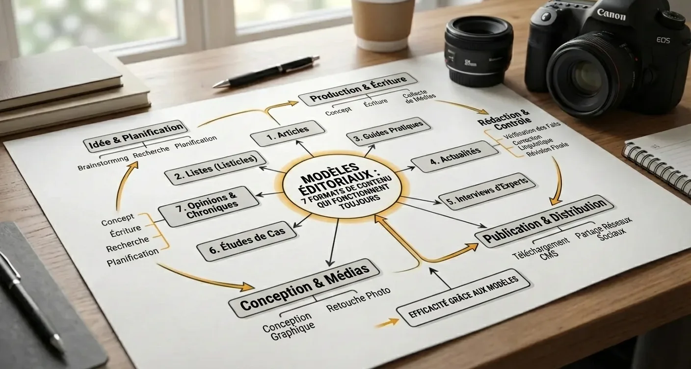 Infographie explicative du flux de travail. Visualisation claire des étapes d'un processus optimisé pour l'efficacité.