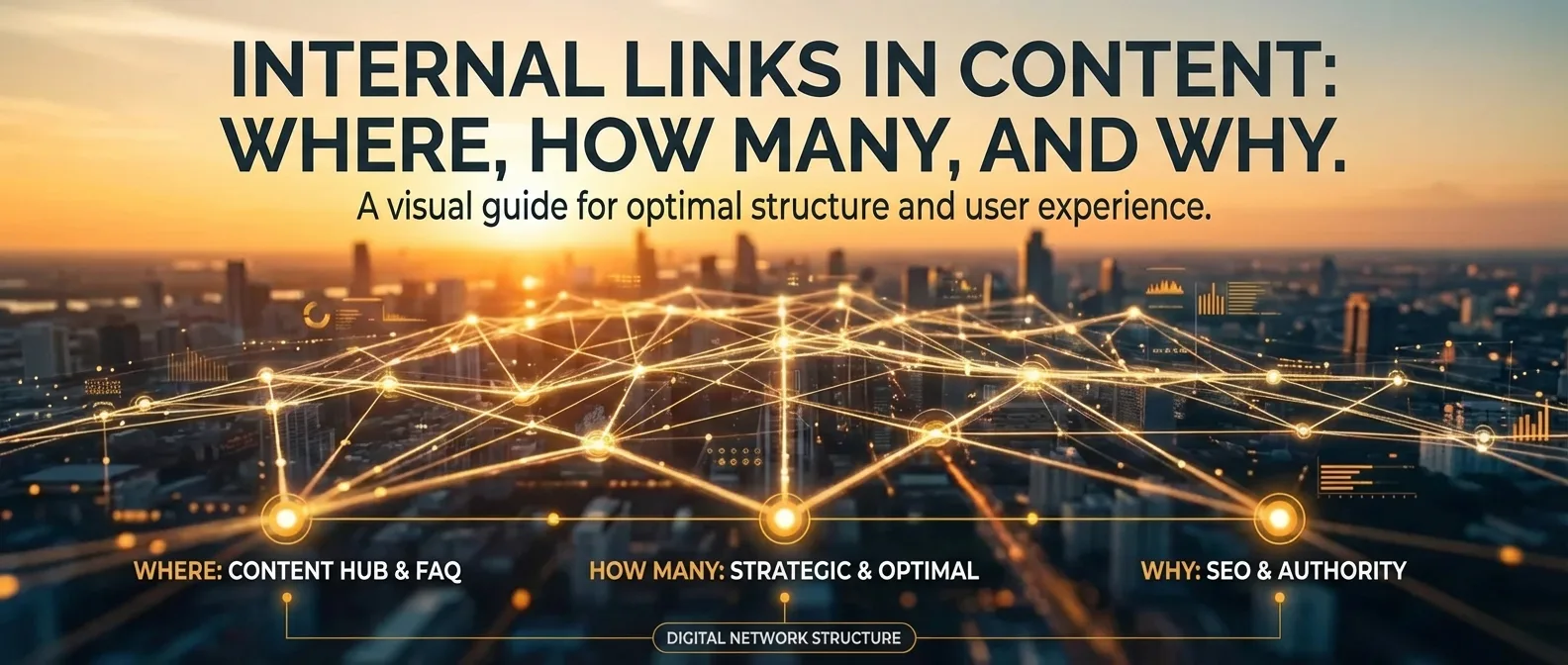 SEO blog post analyzing internal link strategy: placement, optimal number, and their role in website authority.