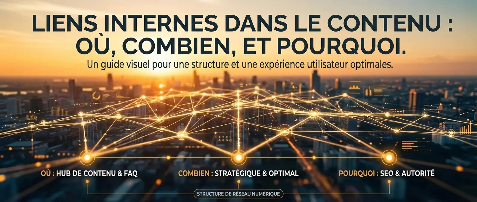 Maillage interne SEO : optimisez vos liens dans le contenu. Guide pratique pour le où, combien et pourquoi.