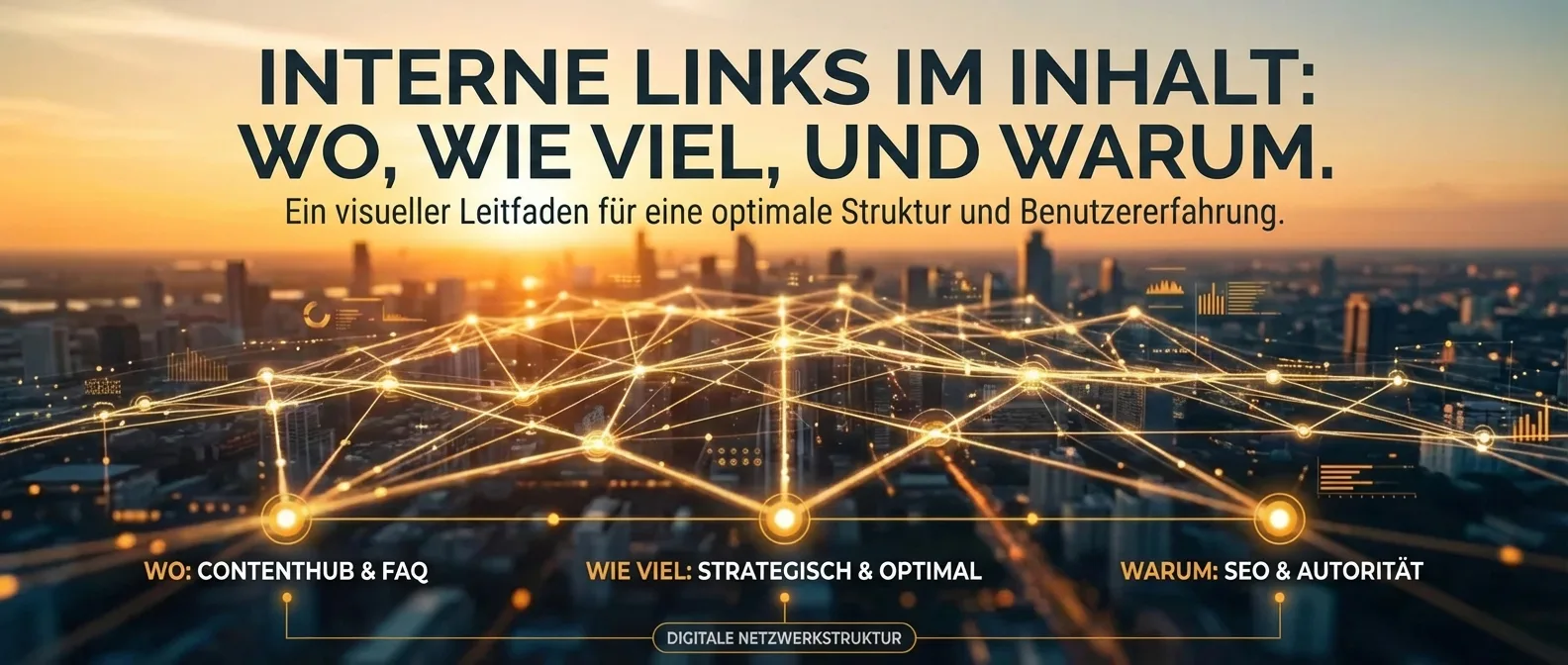 Interne Links im Content für SEO: Platzierung, Anzahl und deren Bedeutung für das Suchmaschinen-Ranking.