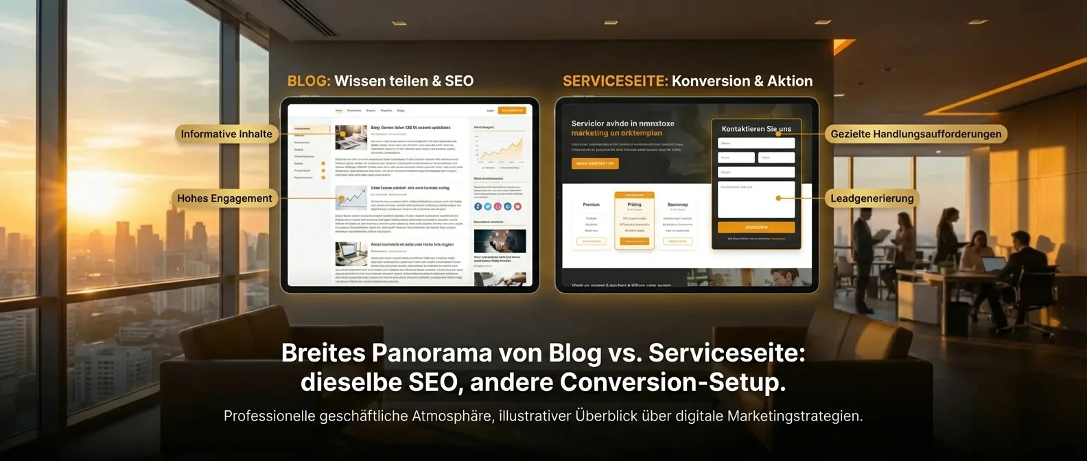 Vergleich von SEO- & CRO-Strategien: Spezifische Optimierung für Blog- und Serviceseiten