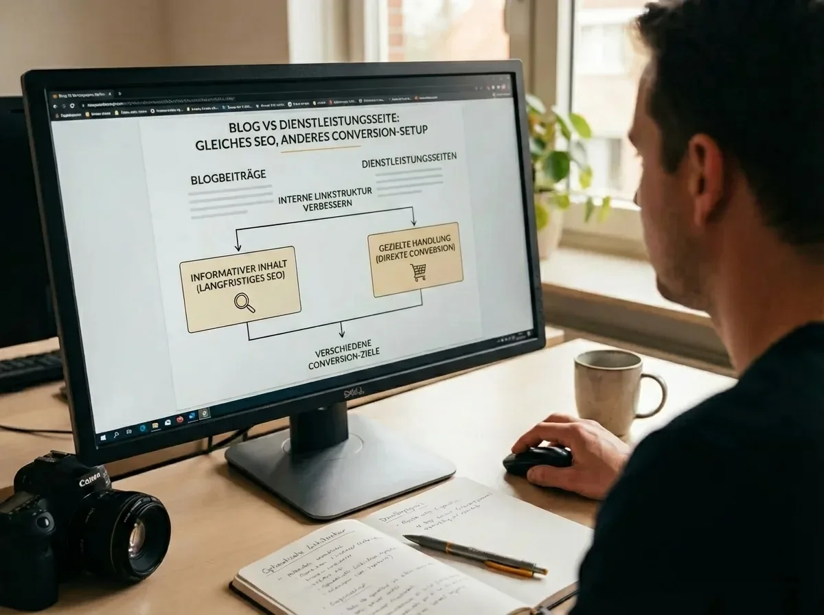 SEO-Optimierung: Interne Linkstruktur zwischen Blogbeiträgen und Serviceseiten verbessern.