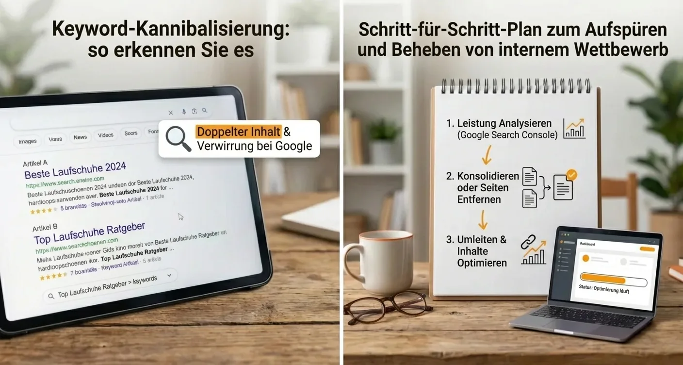 Vergleichsanalyse: Keyword-Kannibalisierung erkennen, interne SEO-Konkurrenz beheben und Rankings optimieren.