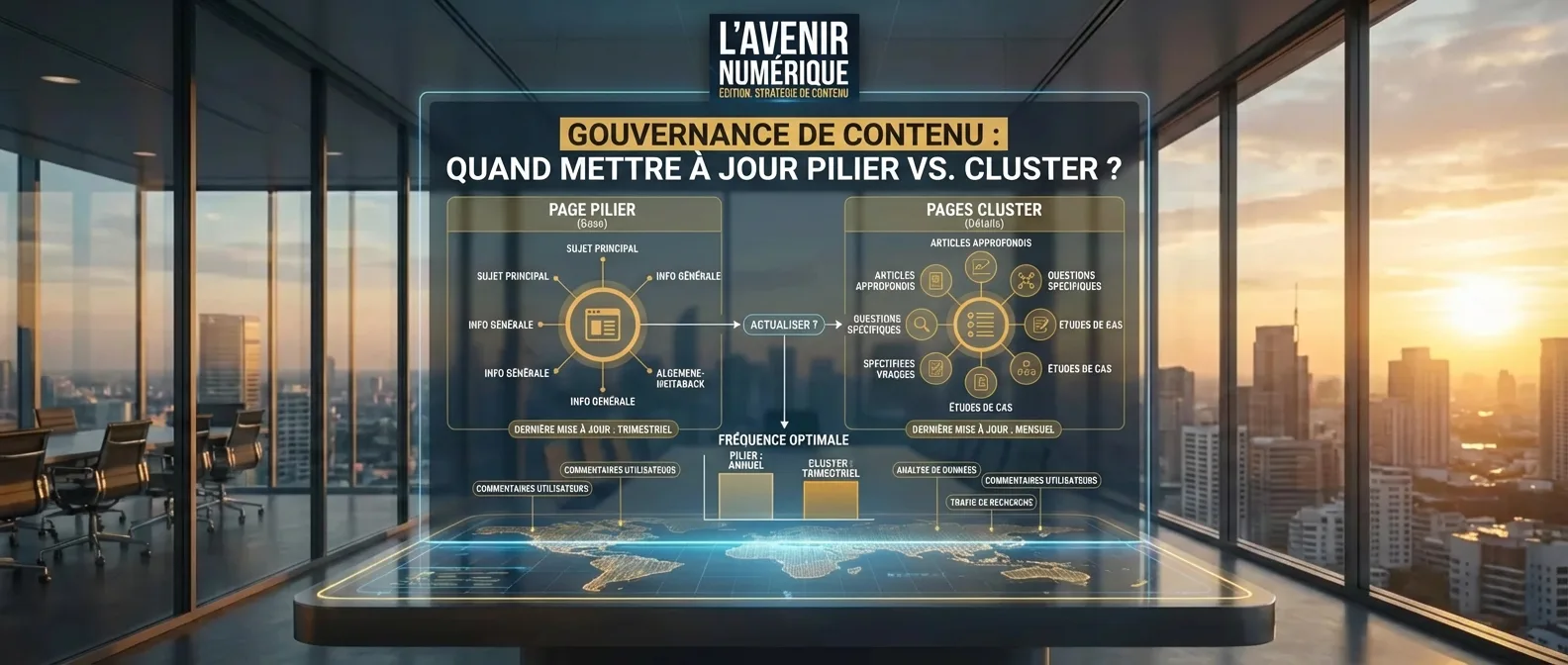 Gouvernance de contenu : quand mettre Ă jour les pages piliers vs les clusters ?
