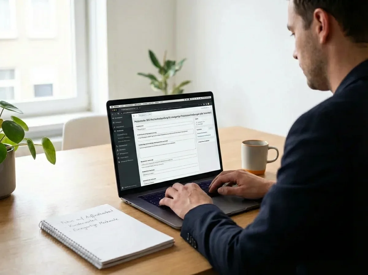 Professioneller Texter optimiert Produkttexte für SEO-Produktseiten und bessere Sichtbarkeit.