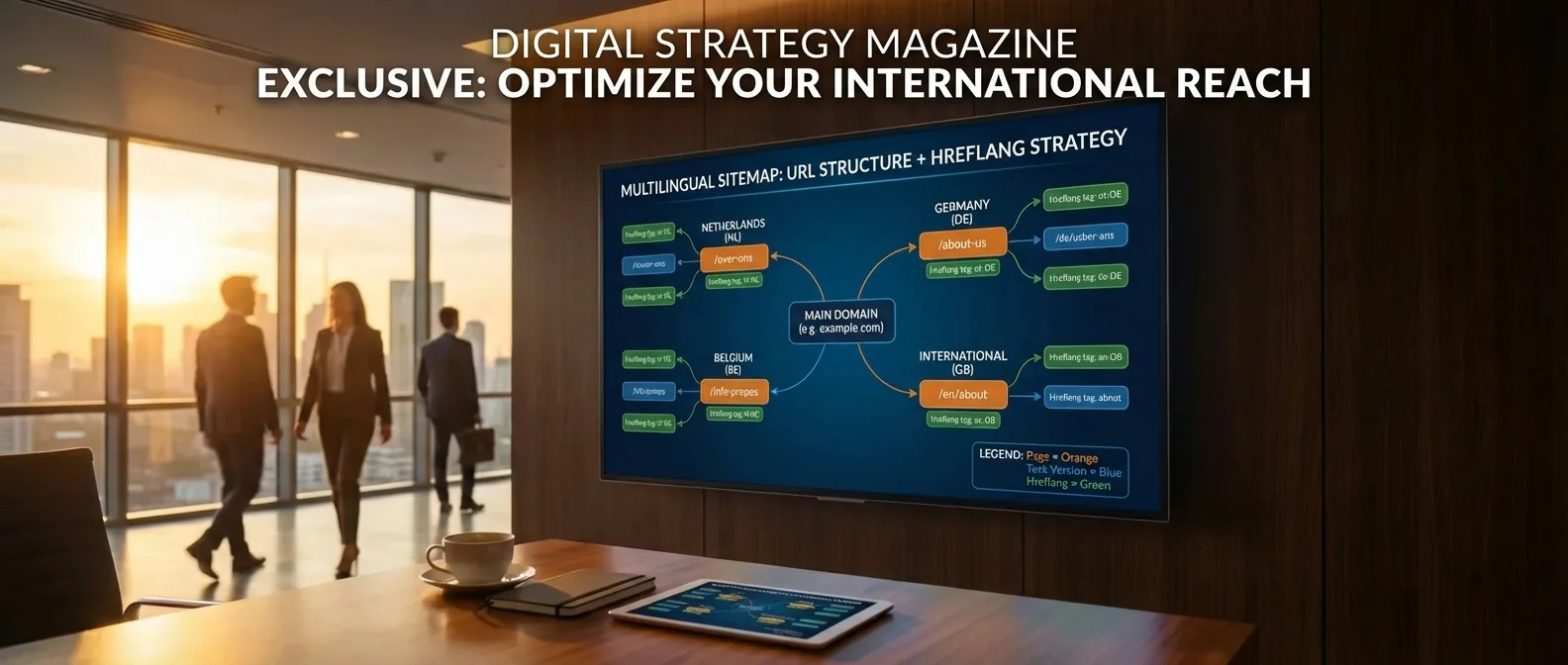 Multilingual sitemap showing URL structure and hreflang tags for international SEO
