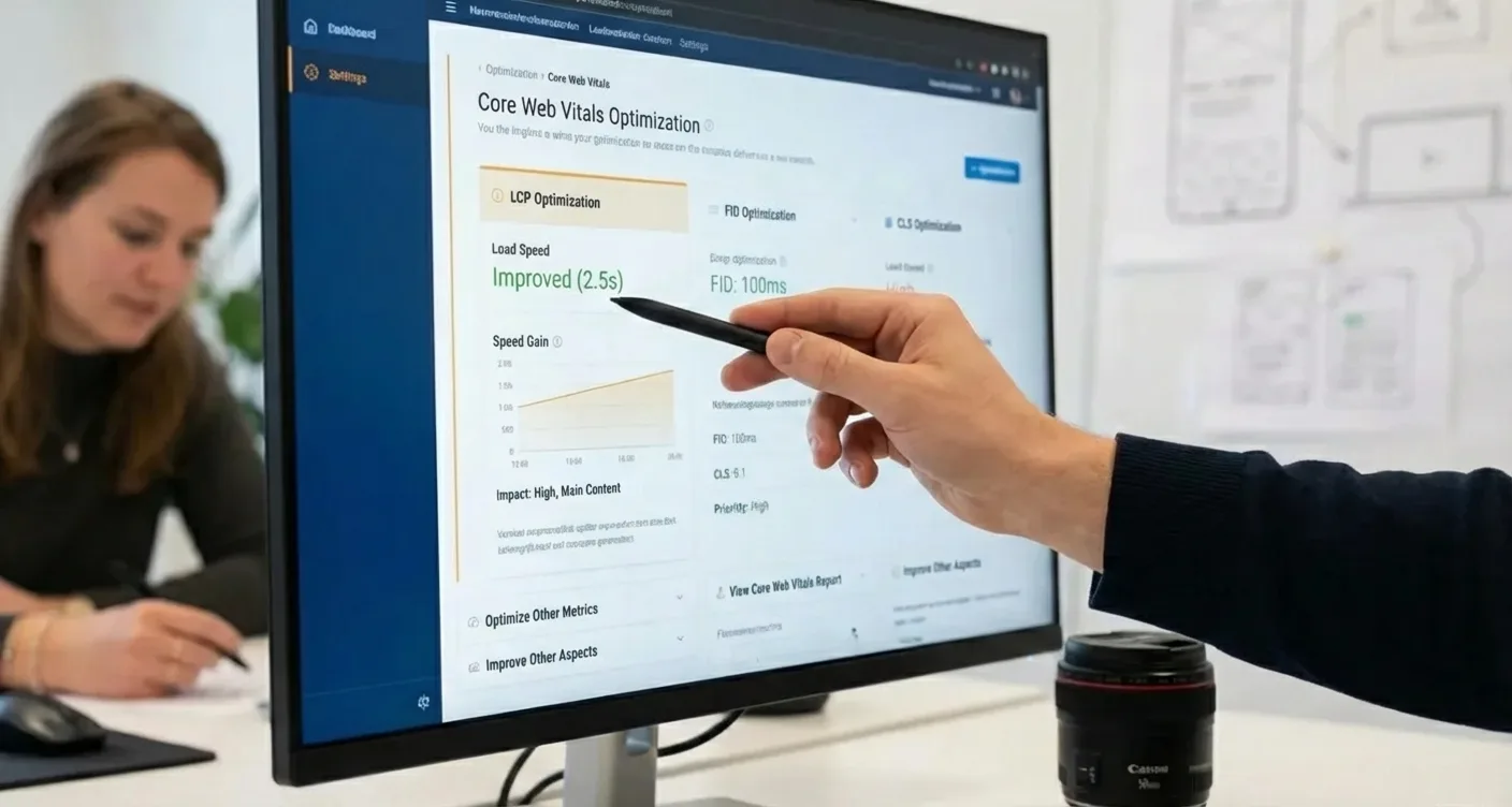 Core Web Vitals LCP optimization for websites, improving content load speed and user experience.