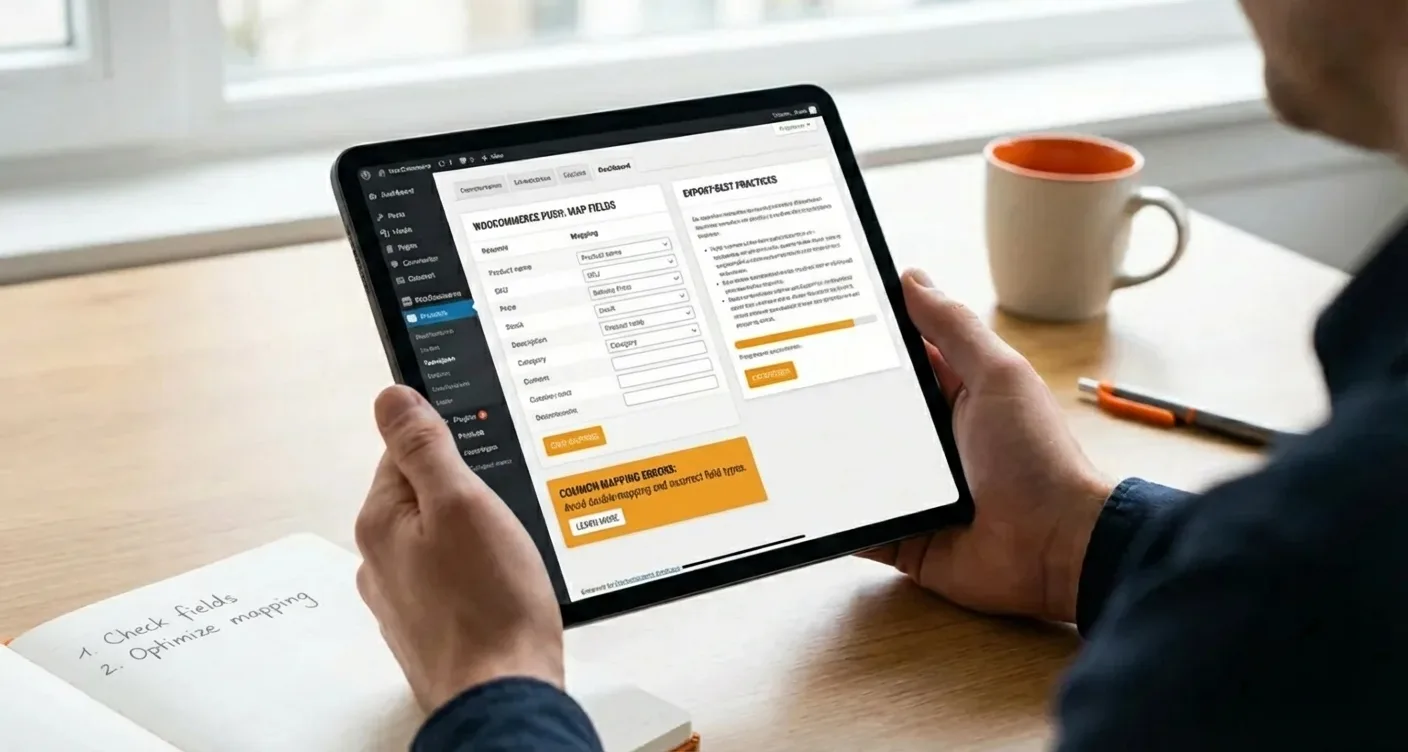 WooCommerce product field mapping best practices for export, highlighting common errors.