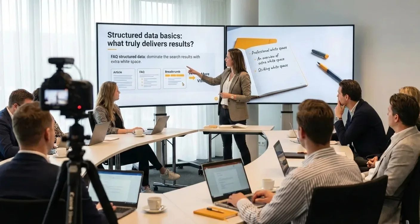 Dynamic visual of FAQ structured data in search results, showing expanded rich snippets for improved SEO and higher rankings.