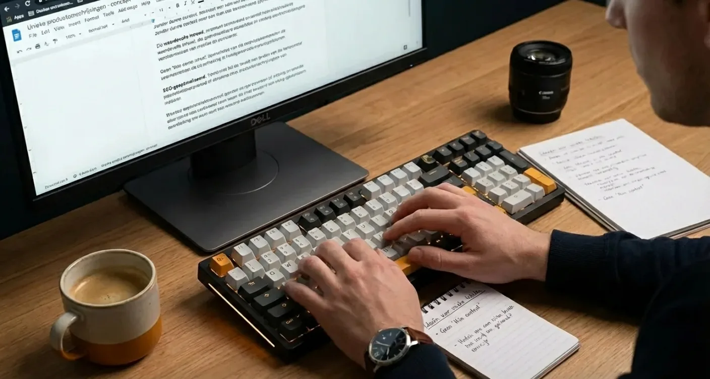 Professioneller Texter erstellt einzigartige, SEO-optimierte Produktbeschreibungen für E-Commerce mit Fokus auf hochwertigen Content.