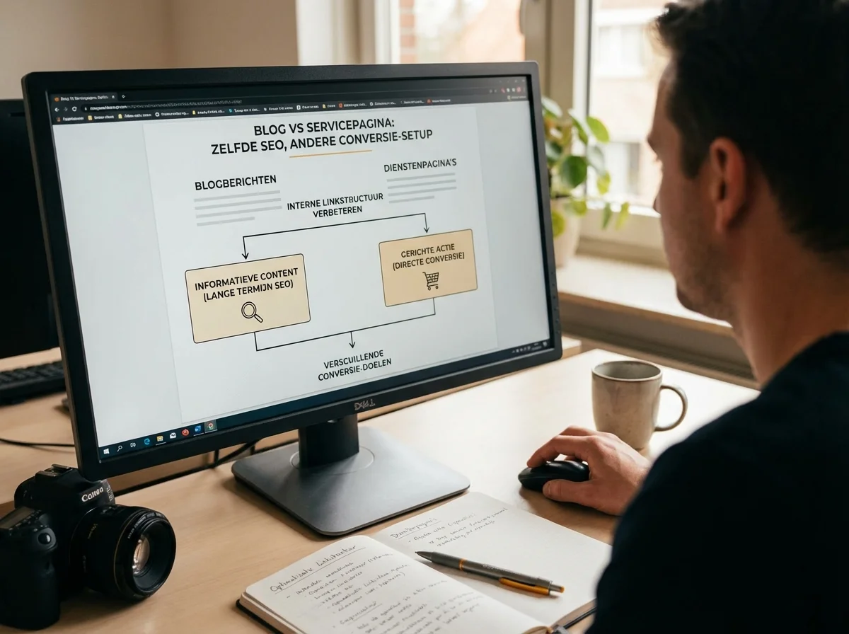 Blog vs servicepagina: zelfde SEO, andere conversie-setup