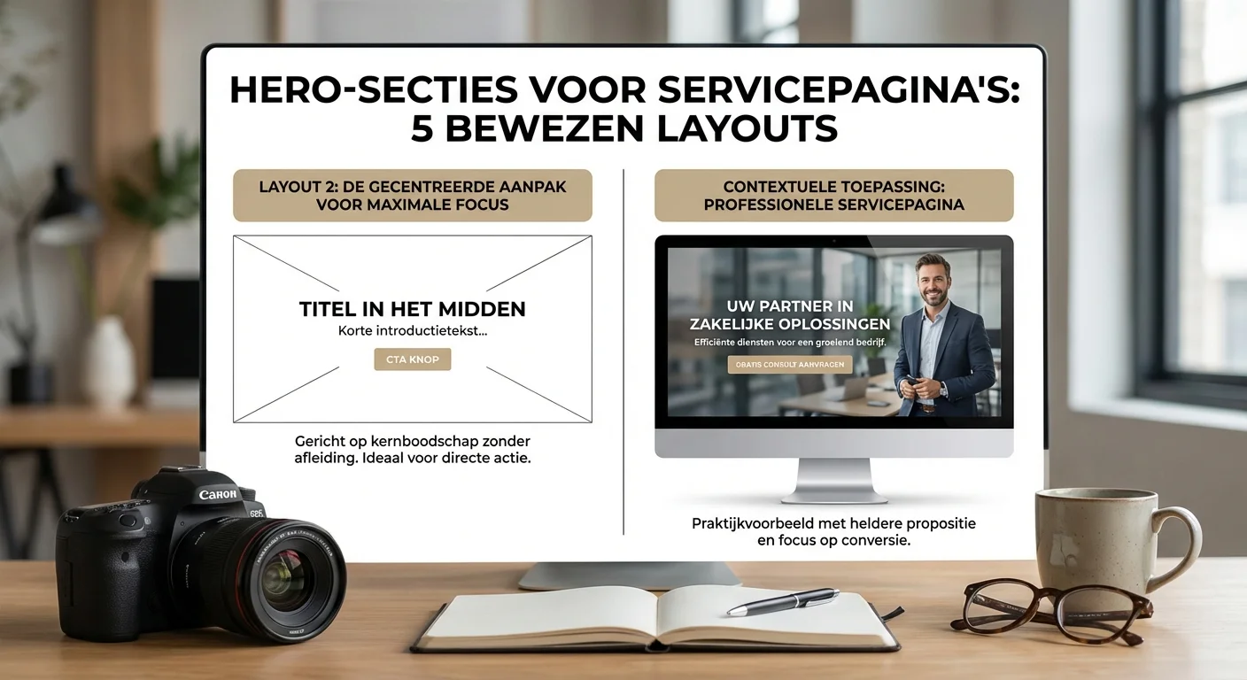 Hero-secties voor servicepagina's: 5 bewezen layouts