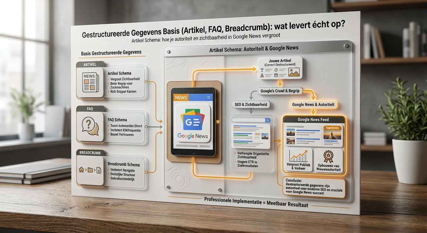 Structured data basics (Article, FAQ, Breadcrumb): wat levert &eacute;cht op?