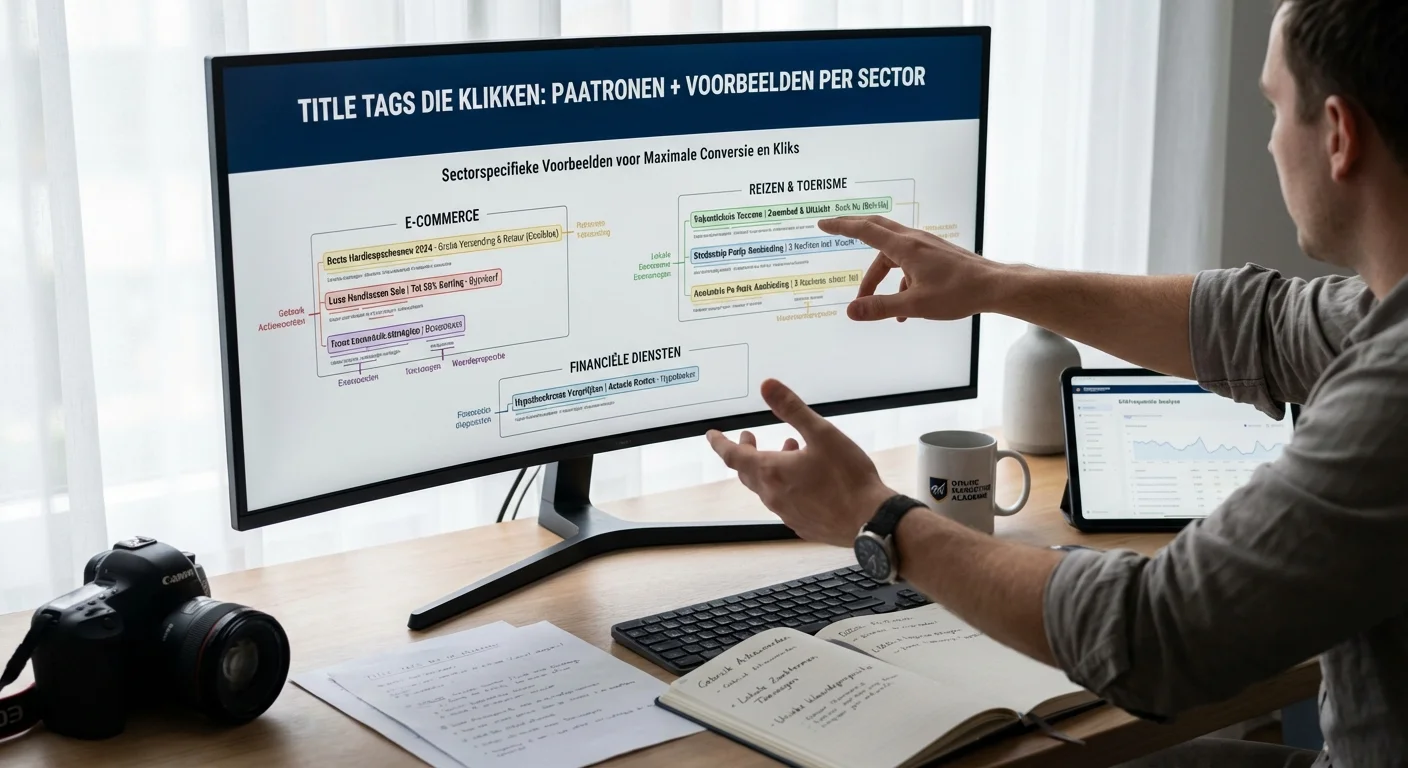Title tags die klikken: patterns + voorbeelden per sector